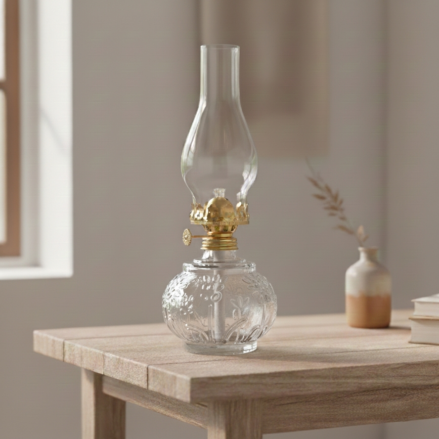 Brilagi - Lampe à pétrole MERLIN transparente