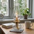 Brilagi - Lampe à pétrole MERLIN transparente