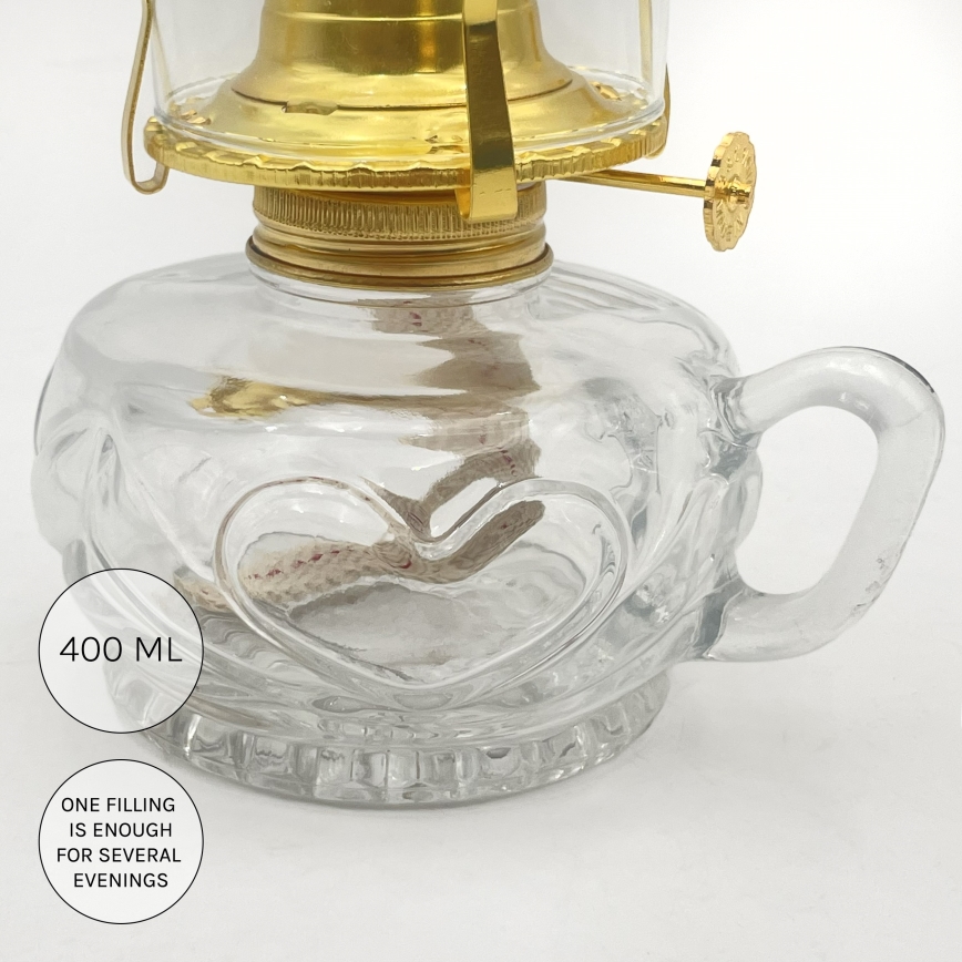 Brilagi - Lampe à pétrole MERLIN transparente