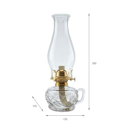 Brilagi - Lampe à pétrole MERLIN transparente