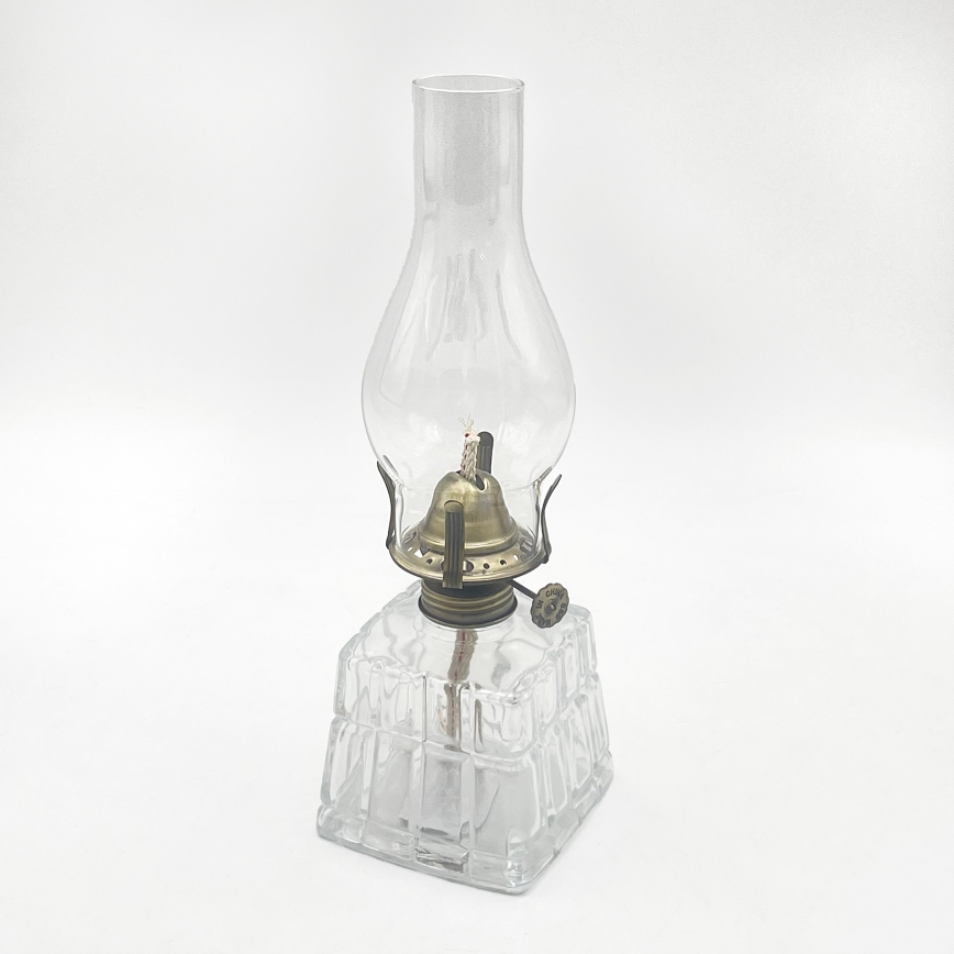 Brilagi - Lampe à pétrole MERLIN verre transparent/doré/patiné