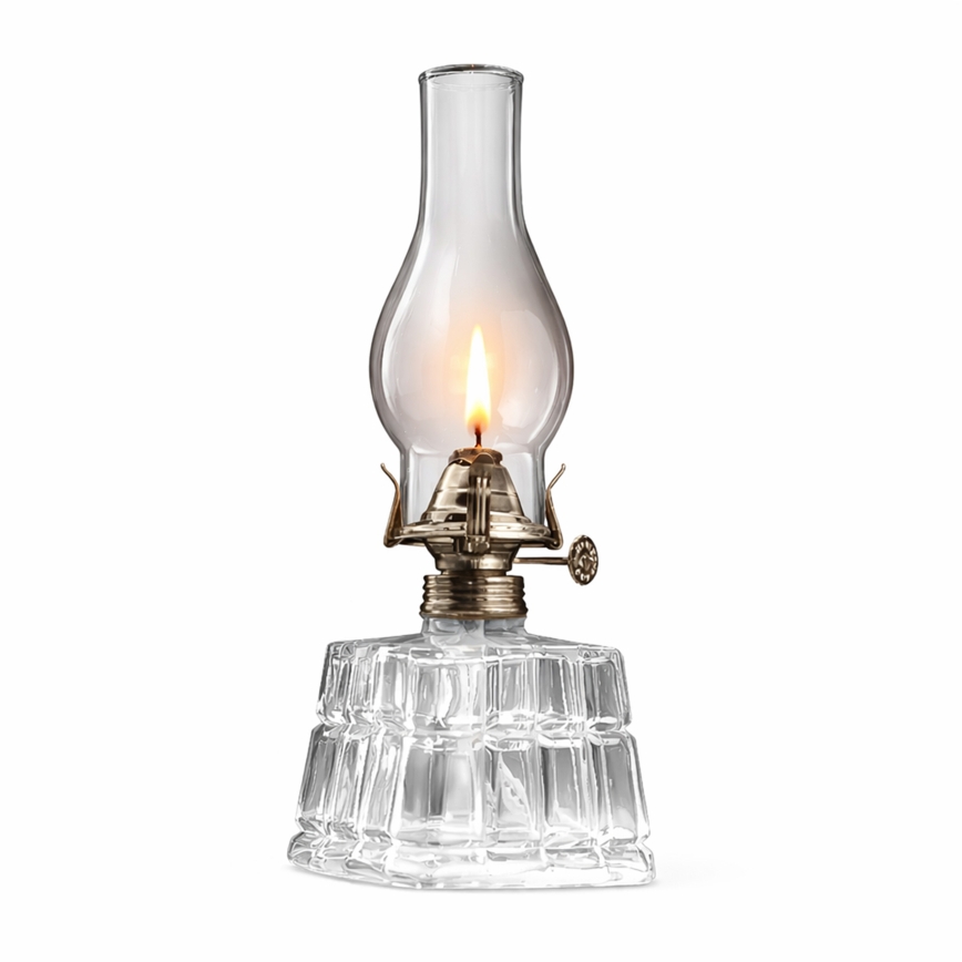 Brilagi - Lampe à pétrole MERLIN verre transparent/doré/patiné