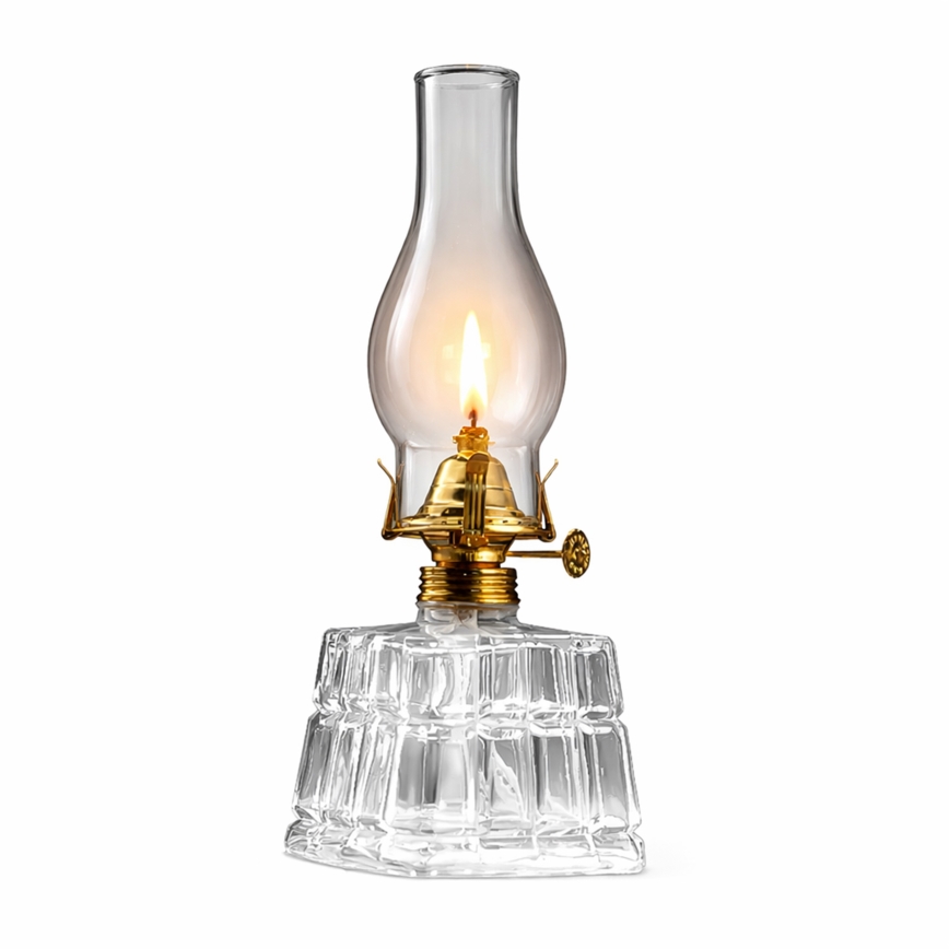 Brilagi - Lampe à pétrole MERLIN, verre transparent / finition dorée