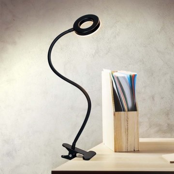 Brilagi -Lampe à pince à intensité variable ORBELA LED/8W/230V 3000/4000/5000K noir