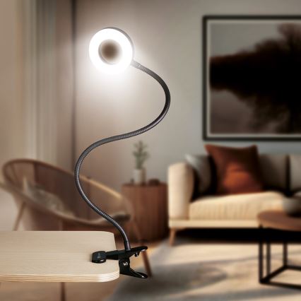 Brilagi -Lampe à pince à intensité variable ORBELA LED/8W/230V 3000/4000/5000K noir