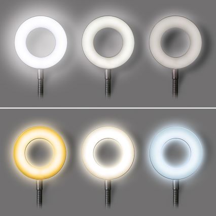 Brilagi -Lampe à pince à intensité variable ORBELA LED/8W/230V 3000/4000/5000K noir