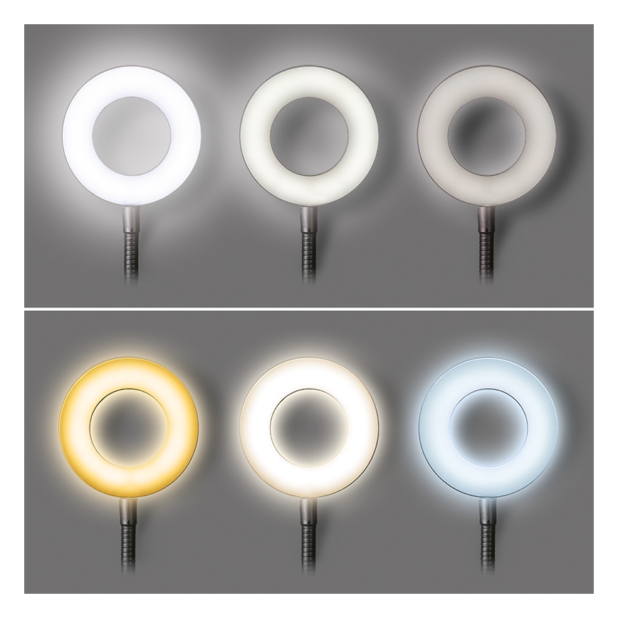 Brilagi -Lampe à pince à intensité variable ORBELA LED/8W/230V 3000/4000/5000K noir
