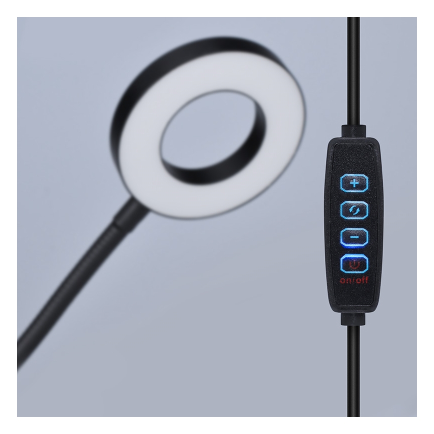 Brilagi -Lampe à pince à intensité variable ORBELA LED/8W/230V 3000/4000/5000K noir