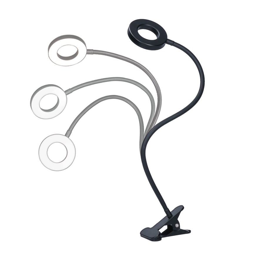 Brilagi -Lampe à pince à intensité variable ORBELA LED/8W/230V 3000/4000/5000K noir