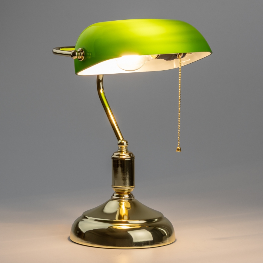 Brilagi - Lampe de bureau BANK OFFICE 1xE27/60W/230V dorée/verte