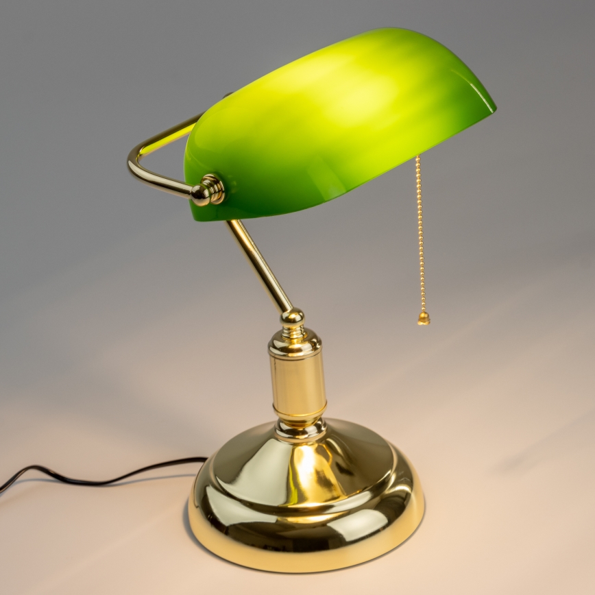 Brilagi - Lampe de bureau BANK OFFICE 1xE27/60W/230V dorée/verte