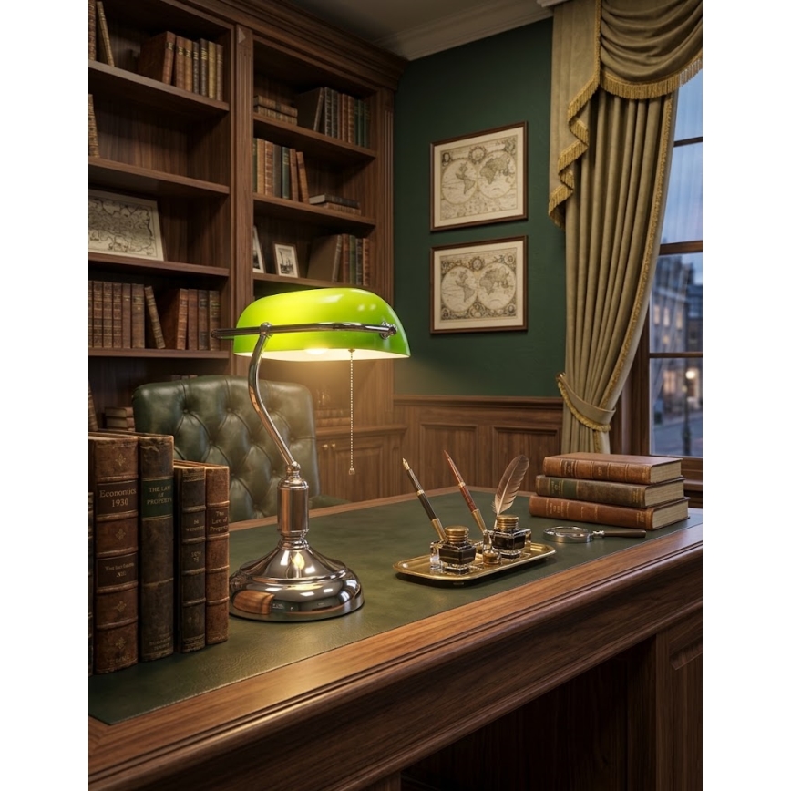 BRILAGI - Lampe de bureau BANK OFFICE 1xE27/60W/230V noire/argentée/verte