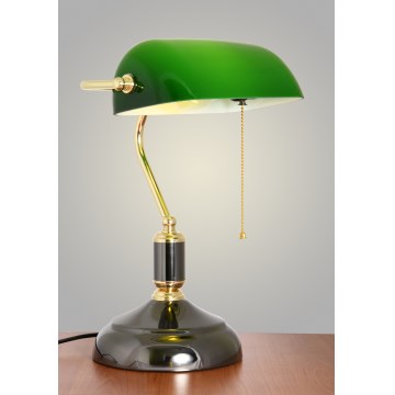 Brilagi - Lampe de bureau BANK OFFICE 1xE27/60W/230V noire/dorée/verte