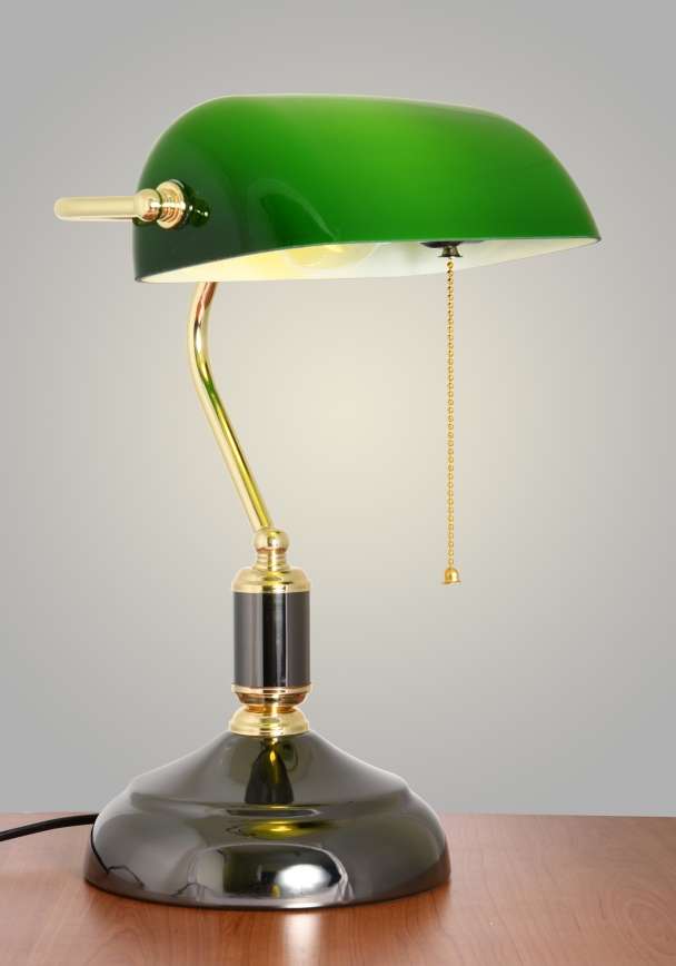 Brilagi - Lampe de bureau BANK OFFICE 1xE27/60W/230V noire/dorée/verte