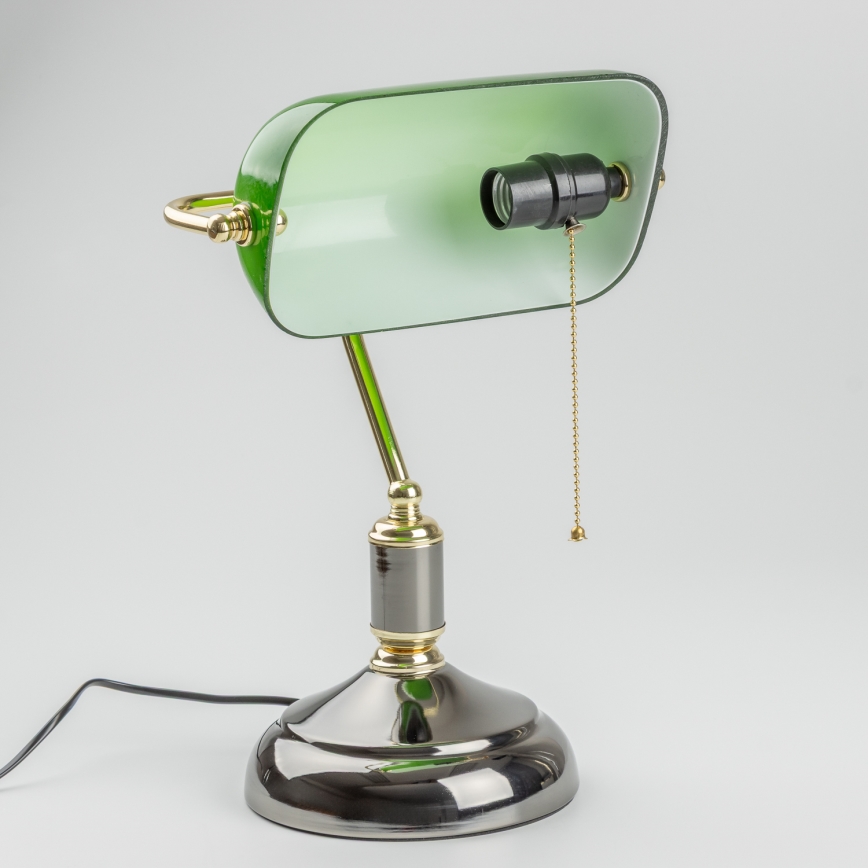 Brilagi - Lampe de bureau BANK OFFICE 1xE27/60W/230V noire/dorée/verte
