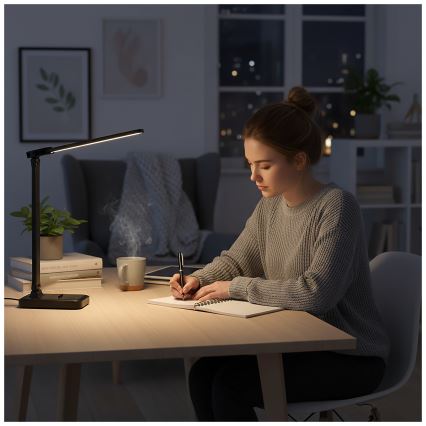 Brilagi - Lampe de bureau LED à intensité variable MODO DUO LED/8W/5V 3000/4000/6500K noire