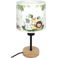 Brilagi - Lampe de bureau pour enfants BOBO WOOD 1xE27/25W/230V chêne/noir/blanc/vert/jungle
