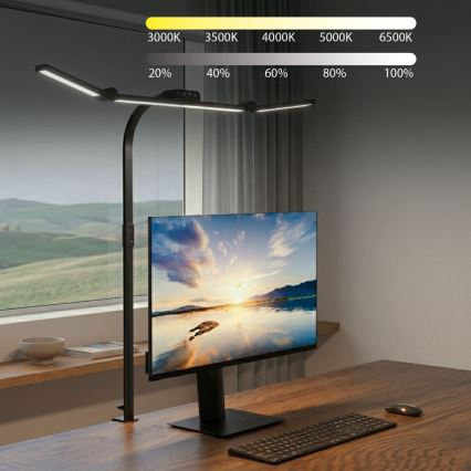 Brilagi - Lampe de table LED dimmable à commande tactile à pince VARIO LED/24W/230V 3000-6500K IRC 92 noire