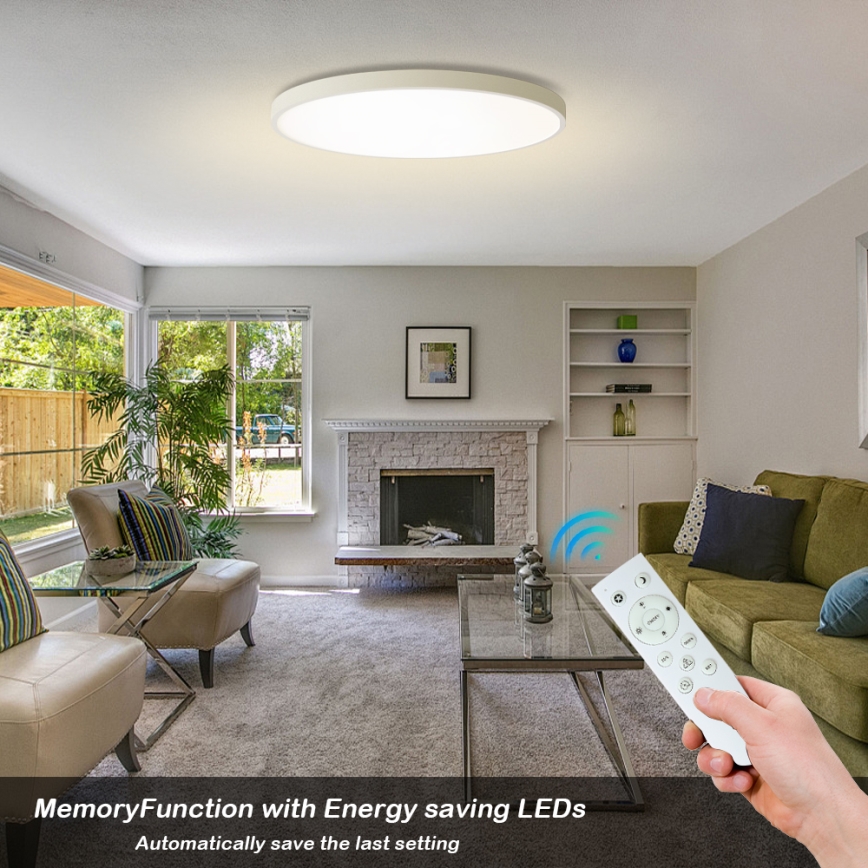 Brilagi - Lampe de plafond LED dimmable POOL SMART LED/128W/230V 3000-6000K 100 cm Wi-Fi Tuya blanche + télécommande