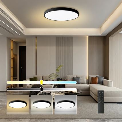 Brilagi - Lampe de plafond LED dimmable POOL SMART LED/128W/230V 3000-6000K 100 cm Wi-Fi Tuya noire + télécommande