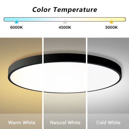 Brilagi - Lampe de plafond LED dimmable POOL SMART LED/128W/230V 3000-6000K 100 cm Wi-Fi Tuya noire + télécommande
