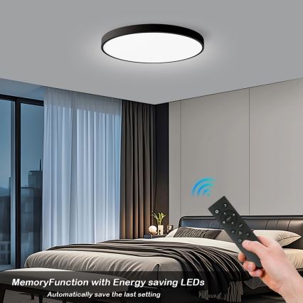 Brilagi - Lampe de plafond LED dimmable POOL SMART LED/128W/230V 3000-6000K 100 cm Wi-Fi Tuya noire + télécommande
