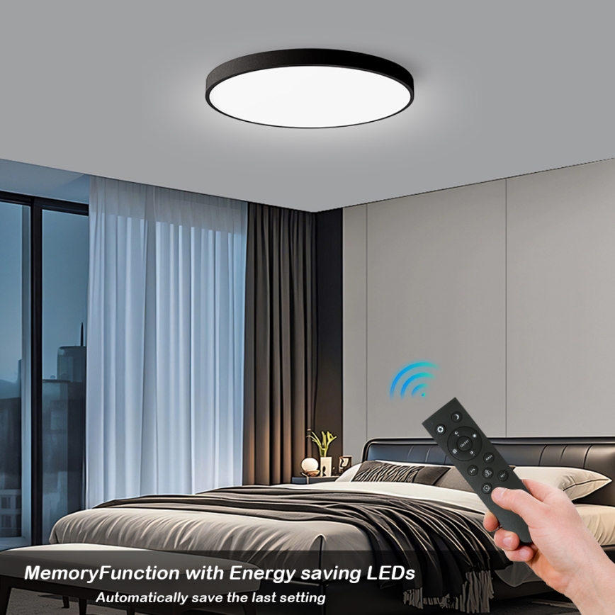 Brilagi - Lampe de plafond LED dimmable POOL SMART LED/128W/230V 3000-6000K 100 cm Wi-Fi Tuya noire + télécommande