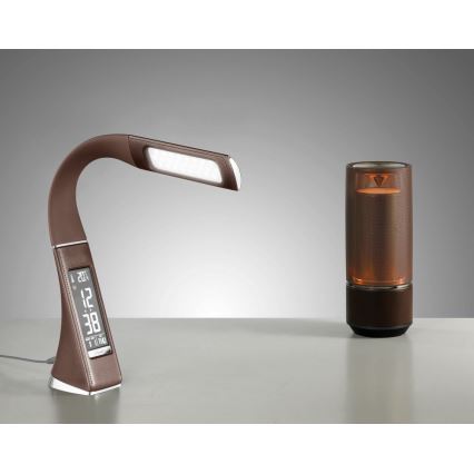 Brilagi - Lampe de table à intensité variable avec écran PELLE LED/7W/230V marron