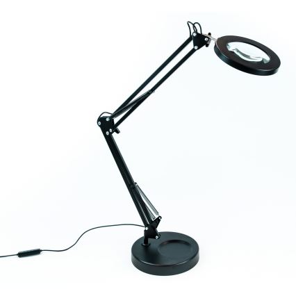 Brilagi - Lampe de table à intensité variable avec loupe LENS LED/12W/5V 3000/4200/6000K noir