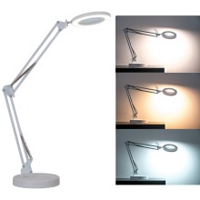 Brilagi - Lampe de table à intensité variable avec loupe LENS LED/12W/5V 3000/4200/6000K blanc