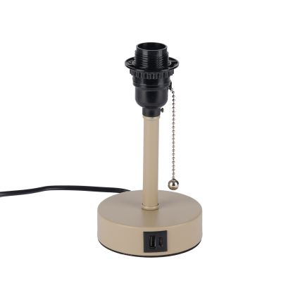 Brilagi - Lampe de table avec port USB TABLON 1xE27/25W/230V beige/crème
