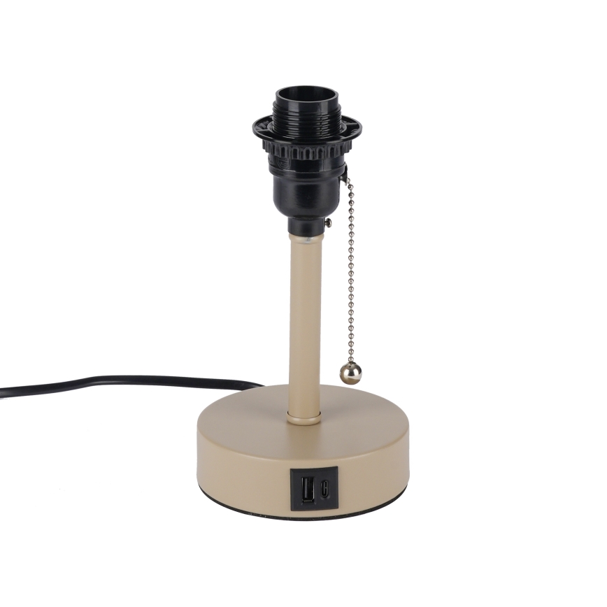 Brilagi - Lampe de table avec port USB TABLON 1xE27/25W/230V beige/crème