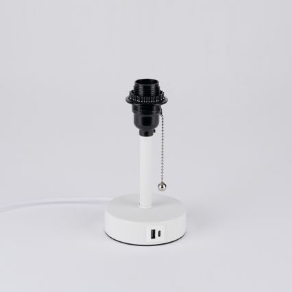 Brilagi - Lampe de table avec port USB TABLON 1xE27/25W/230V blanc/crème