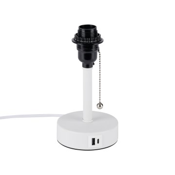 Brilagi - Lampe de table avec port USB TABLON 1xE27/25W/230V blanche