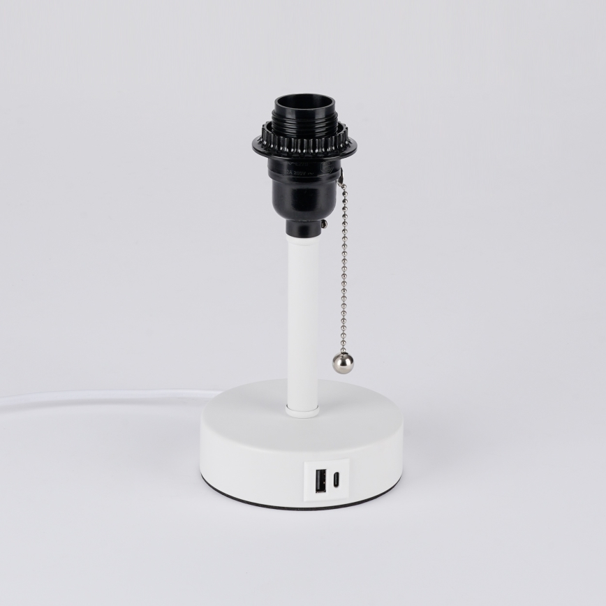 Brilagi - Lampe de table avec port USB TABLON 1xE27/25W/230V blanche
