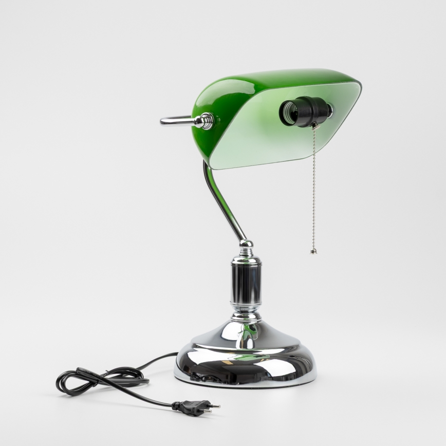 Brilagi - Lampe de table BANK OFFICE 1xE27/60W/230V chrome brillant/vert