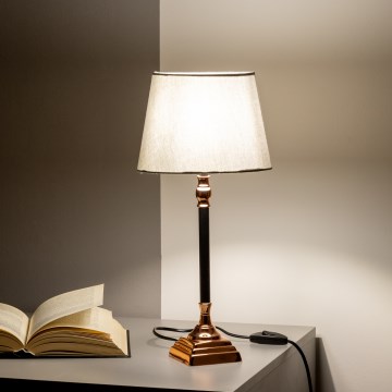 Brilagi - Lampe de table CERIA, 1xE14/40W/230V, finition noire/cuivrée/grise