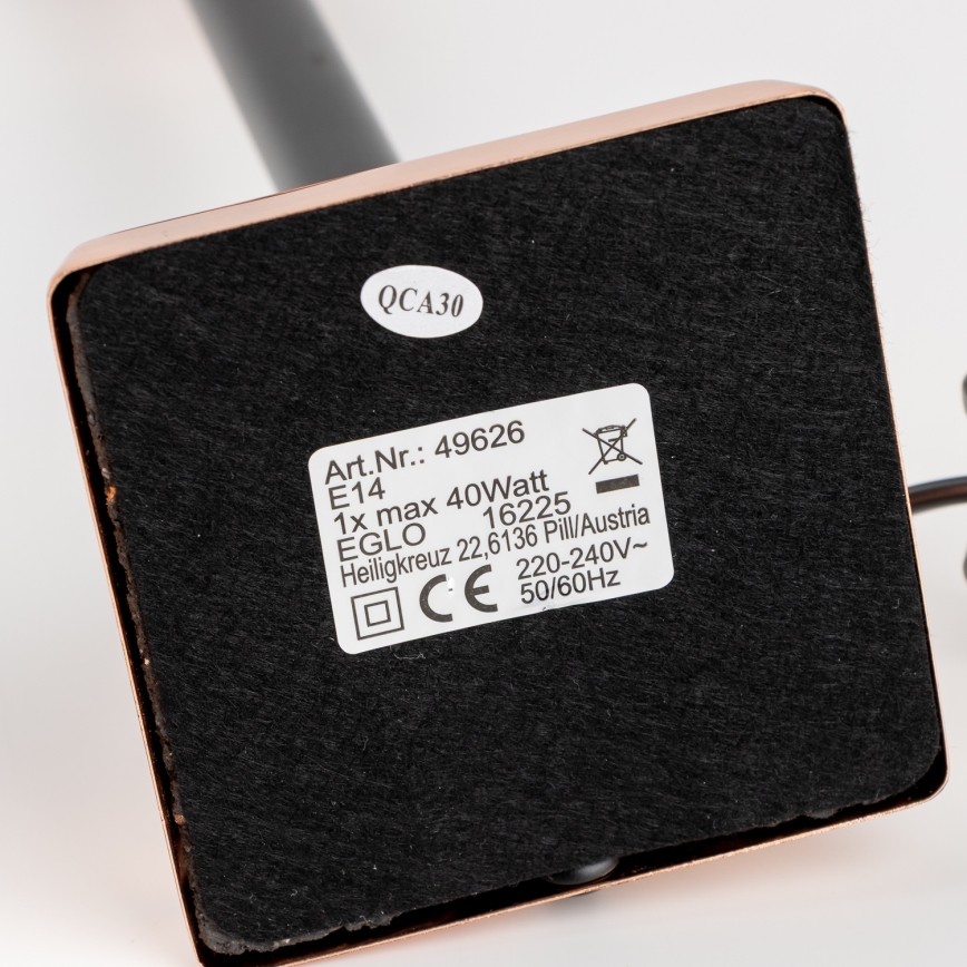 Brilagi - Lampe de table CERIA 1xE14/40W/230V Ø 25 cm cuivrée/blanche