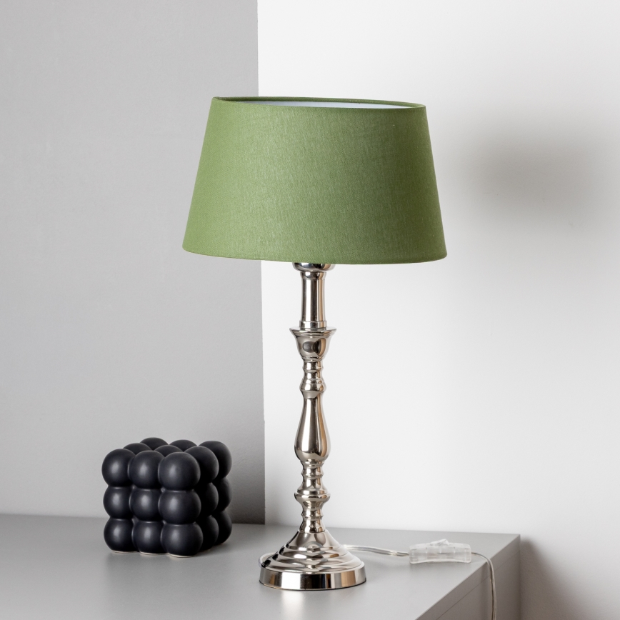 Brilagi - Lampe de table CERIA 1xE27/60W/230V Ø 25 cm chrome brillant/vert
