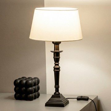 Brilagi - Lampe de table CERIA 1xE27/60W/230V Ø 25 cm noire/blanche