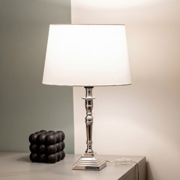 BRILAGI - Lampe de table CERIA 1xE27/60W/230V Ø 30 cm argent/blanc