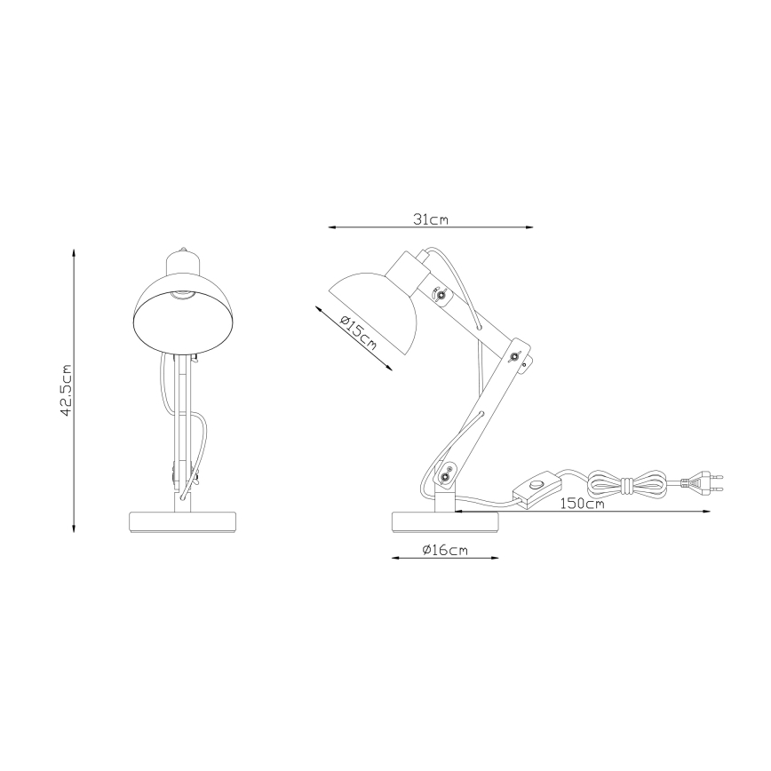 Brilagi - Lampe de table FOCUS 1xE27/40W/230V blanche