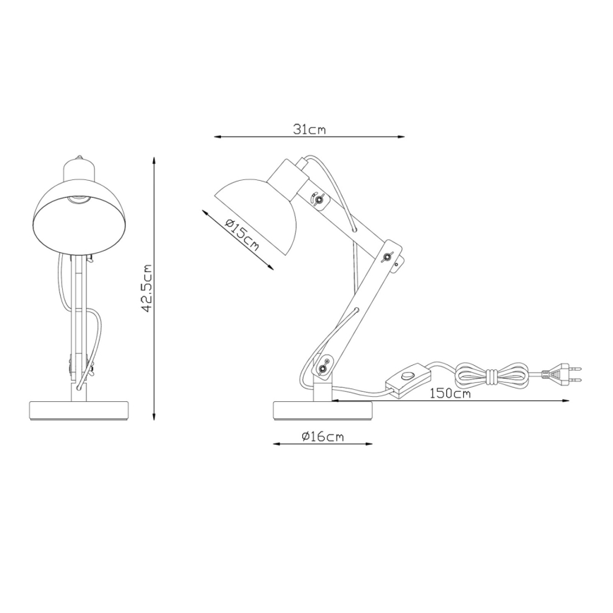 Brilagi - Lampe de table FOCUS 1xE27/40W/230V blanche
