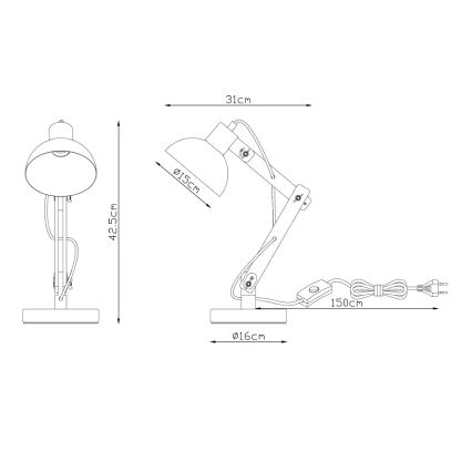 Brilagi - Lampe de table FOCUS 1xE27/40W/230V noire