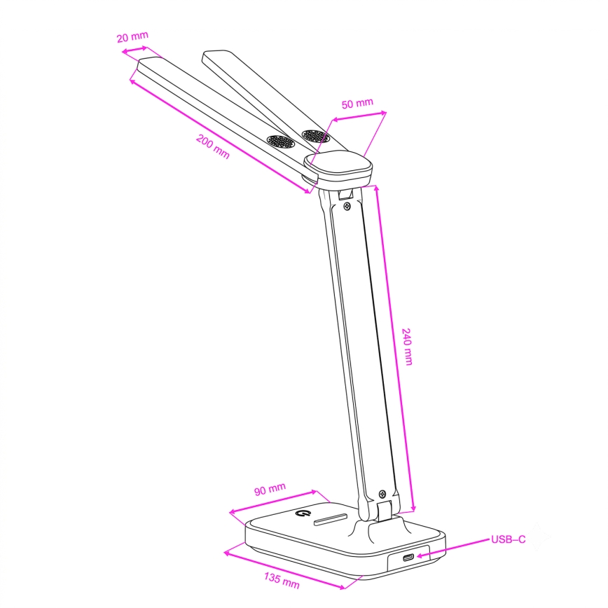 Brilagi - Lampe de table LED dimmable MODO DUO LED/8W/5V 3000/4000/6500K blanche