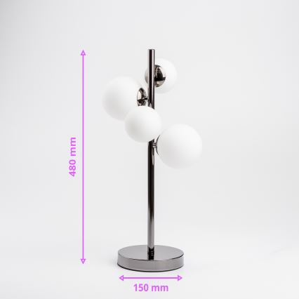Brilagi - Lampe de table LED MILLA 4xG9/3W/230V chrome noir/blanc