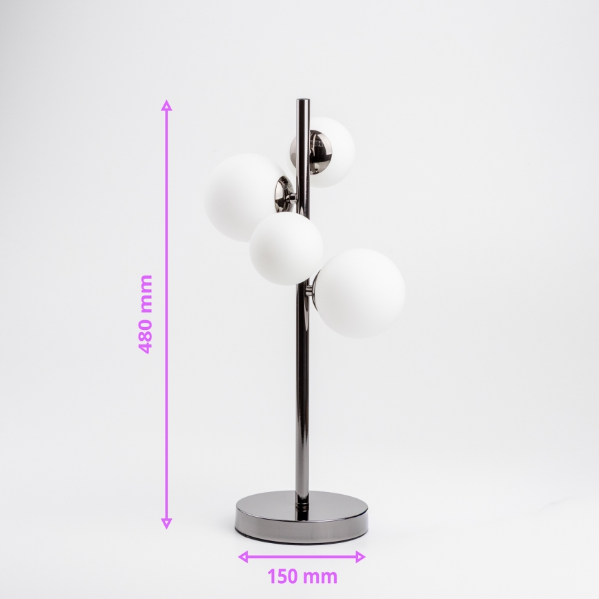 Brilagi - Lampe de table LED MILLA 4xG9/3W/230V chrome noir/blanc