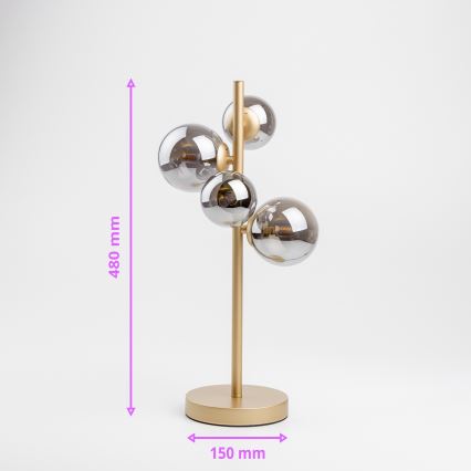 Brilagi - Lampe de table LED MILLA 4xG9/3W/230V doré/fumé