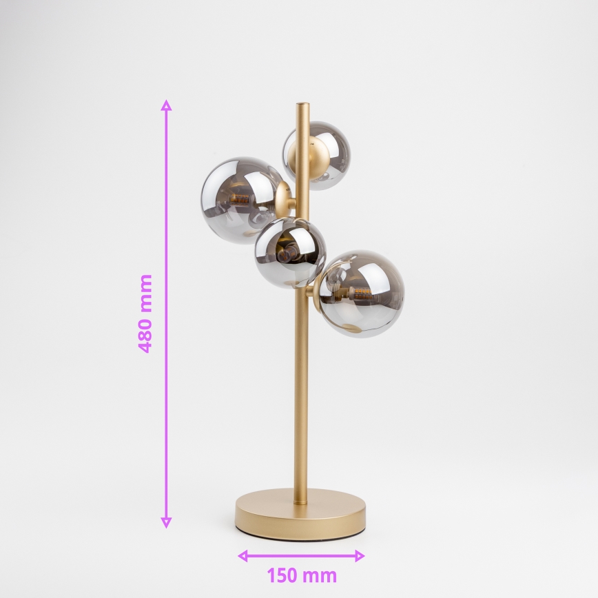 Brilagi - Lampe de table LED MILLA 4xG9/3W/230V doré/fumé