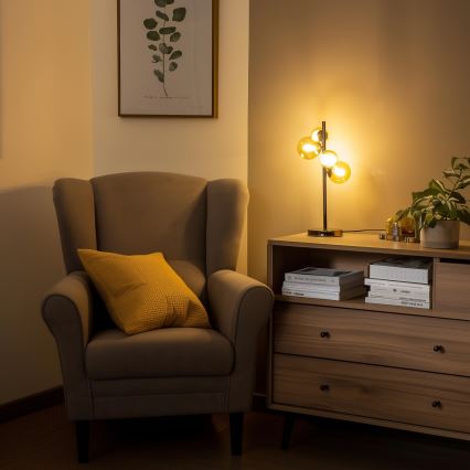 Brilagi - Lampe de table LED MILLA 4xG9/3W/230V noir chromé/doré